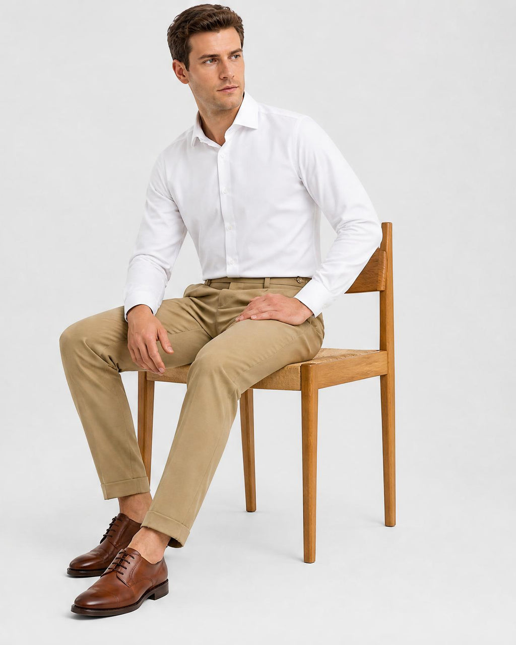 Men's Slim Fit Pleated Suit Trousers - Secranzo