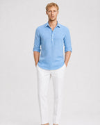 Men's Linen Cotton Camp Collar Shirt - Secranzo