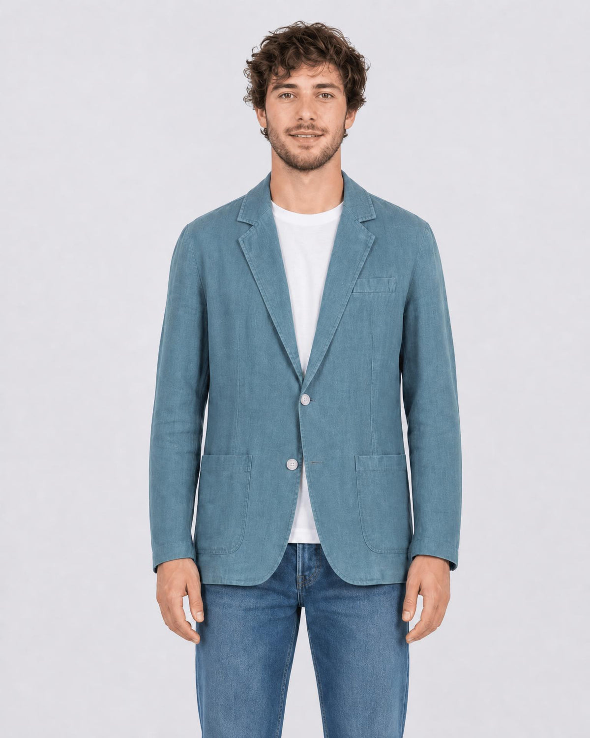 Men's Linen Blend Lapel Jacket - Secranzo