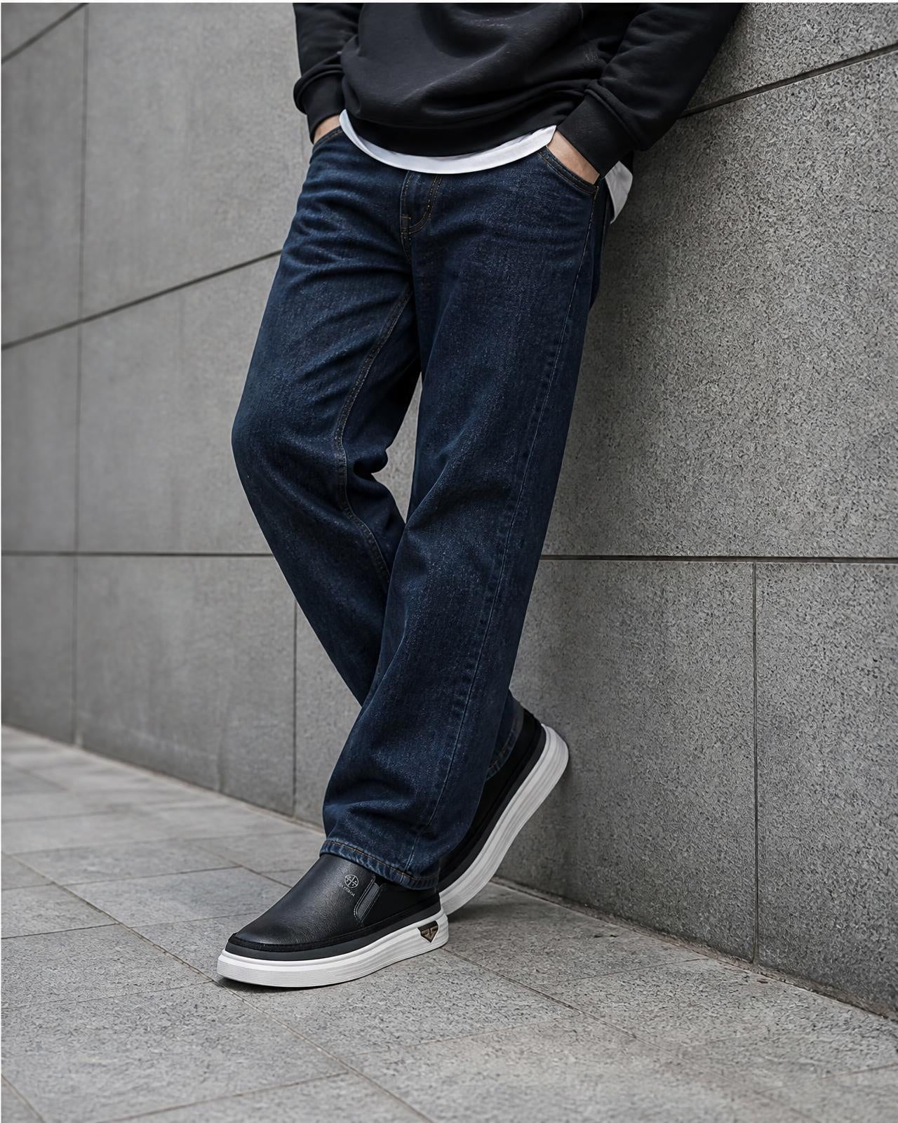 Men's Leather Slip On Shoes - Secranzo