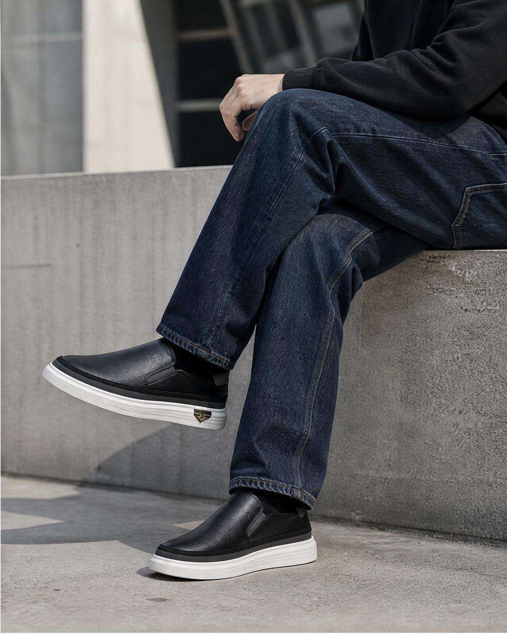 Men's Leather Slip On Shoes - Secranzo