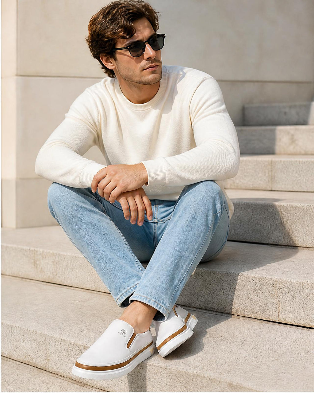 Men's Leather Slip On Shoes - Secranzo