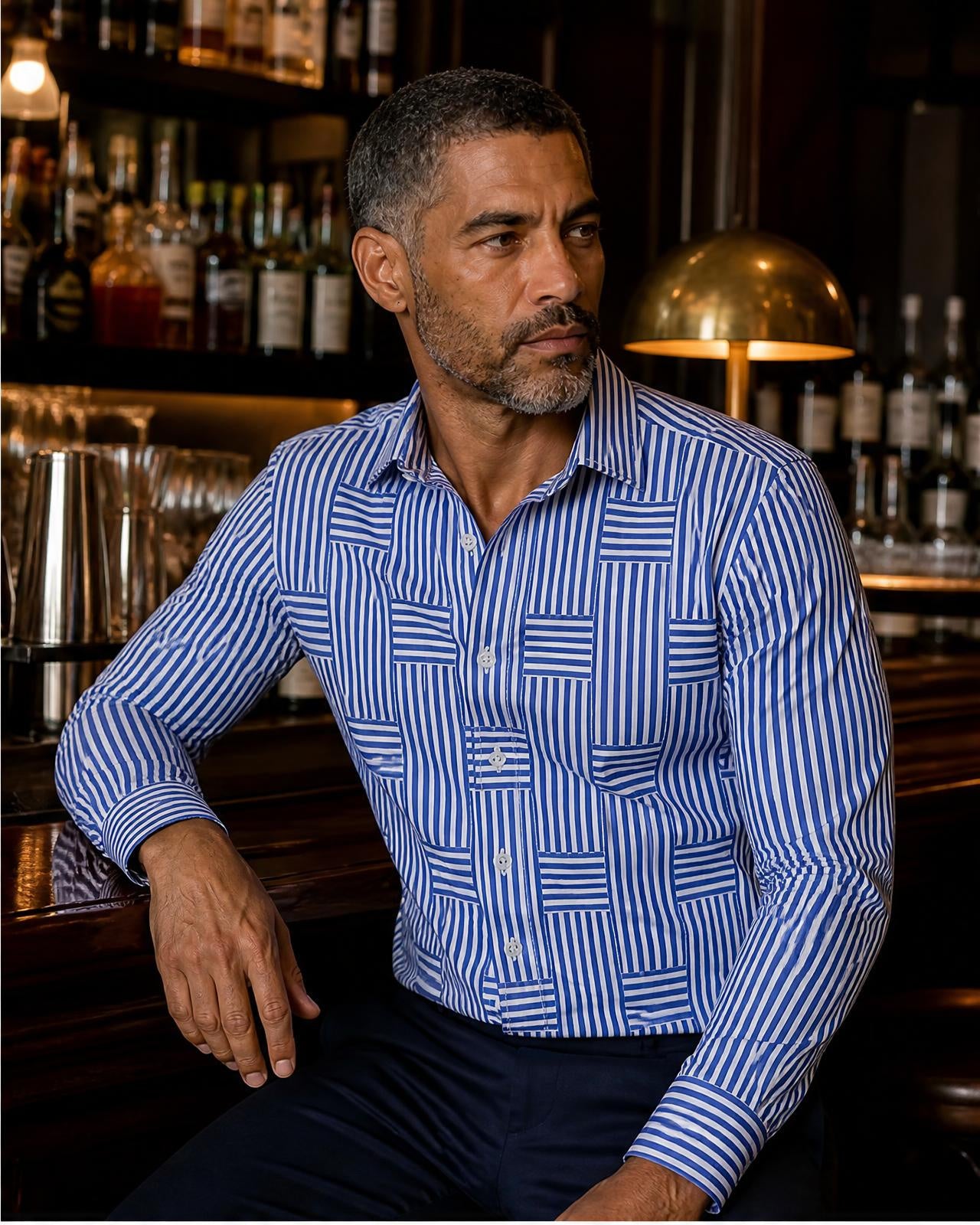 Men's Wrinkle Resistant Striped Shirt - Secranzo