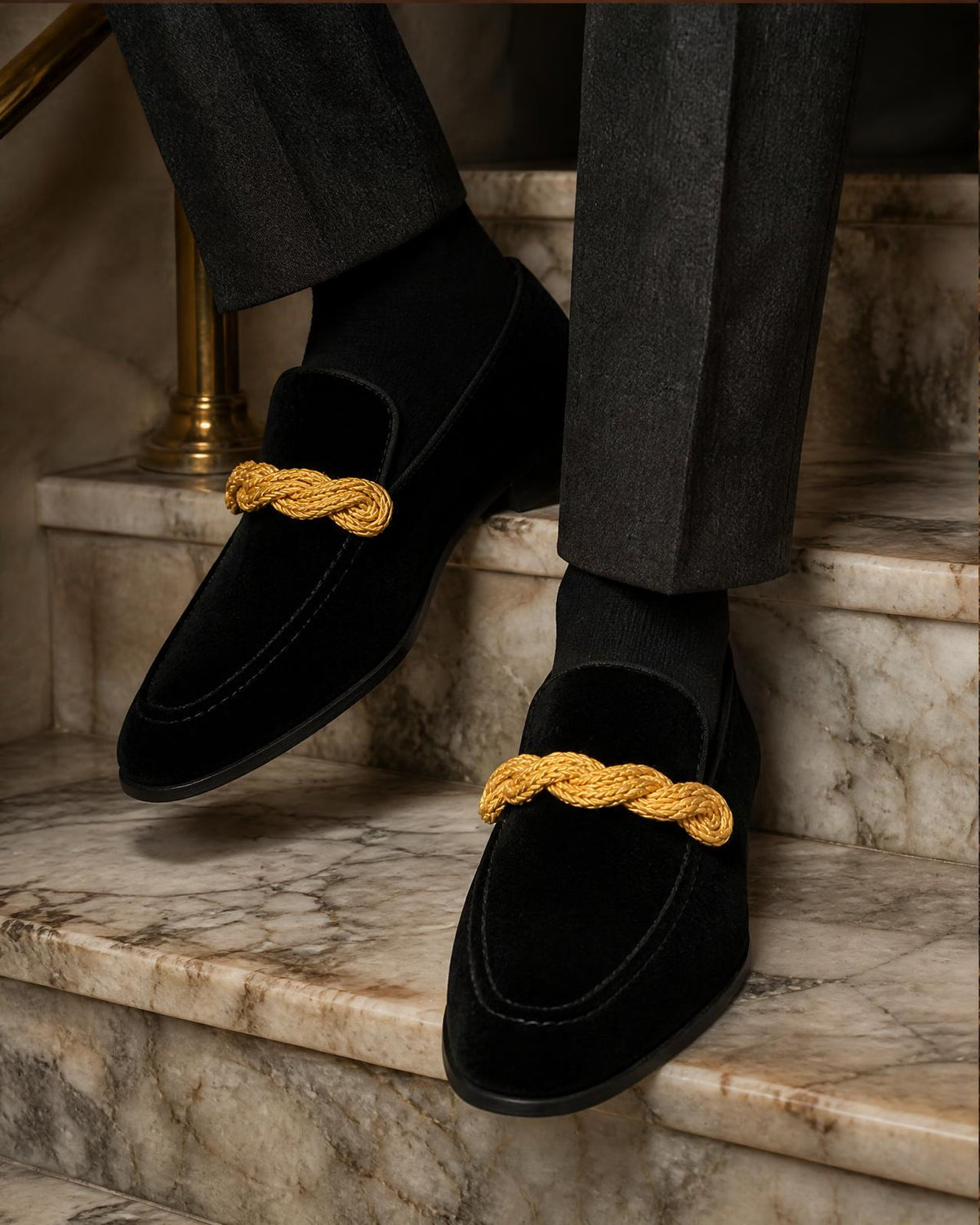 Men's Vegan Suede Slip On Loafers - Secranzo
