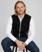 Men's Wool Blend Zip Sweater Vest - Secranzo