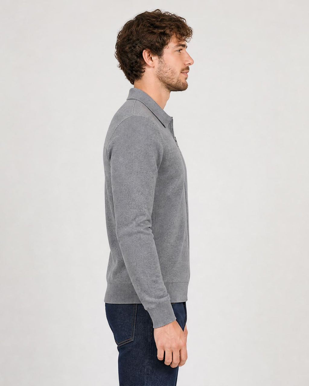 Men's Cotton Full Zip Knit Cardigan - Secranzo