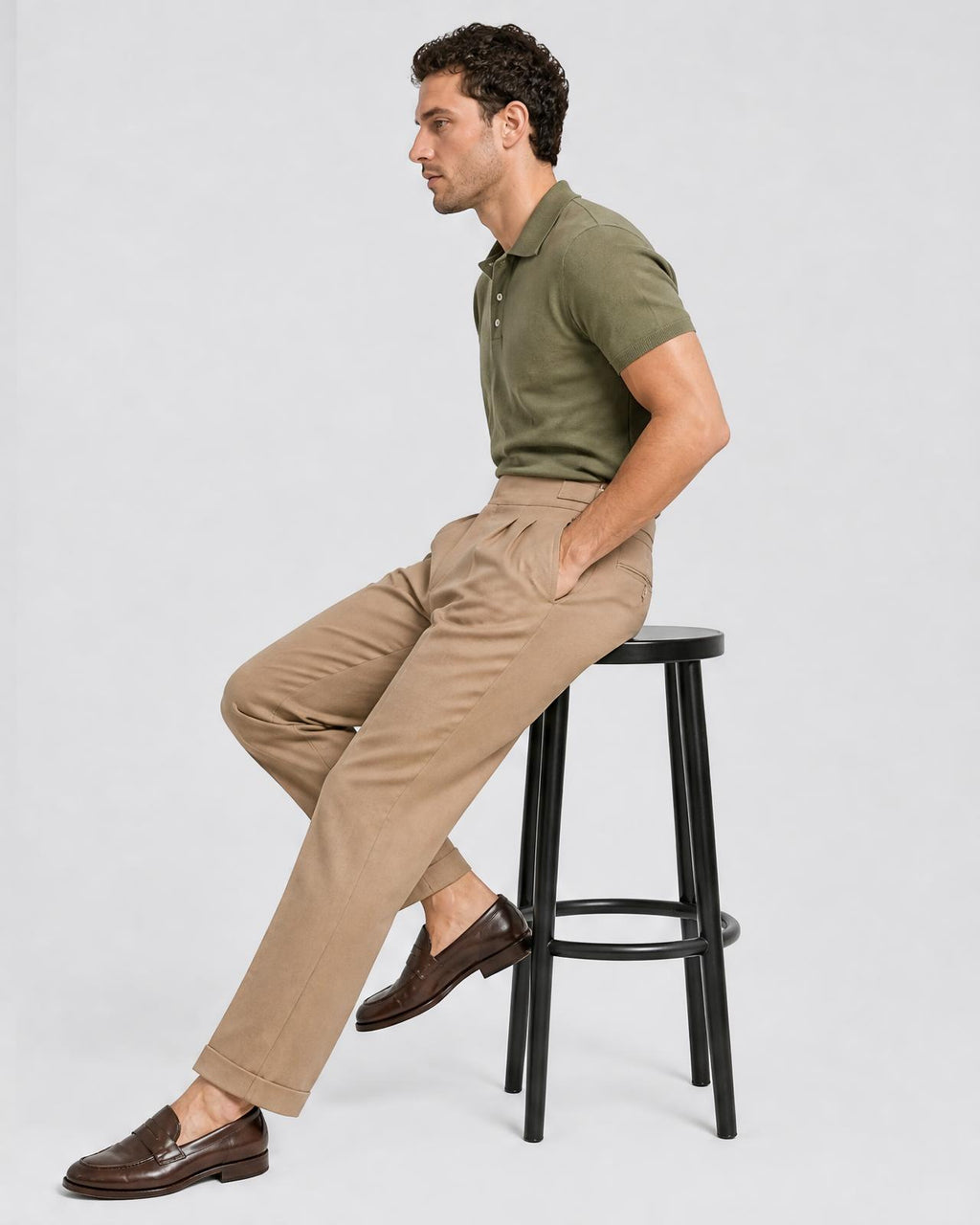 Men's Tailored Straight Fit Trousers - Secranzo