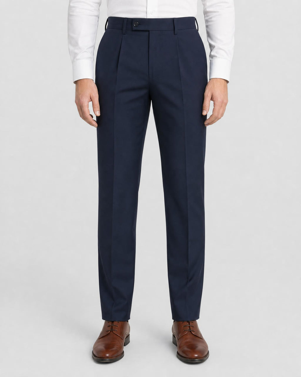 Men's Slim Fit Pleated Suit Trousers - Secranzo