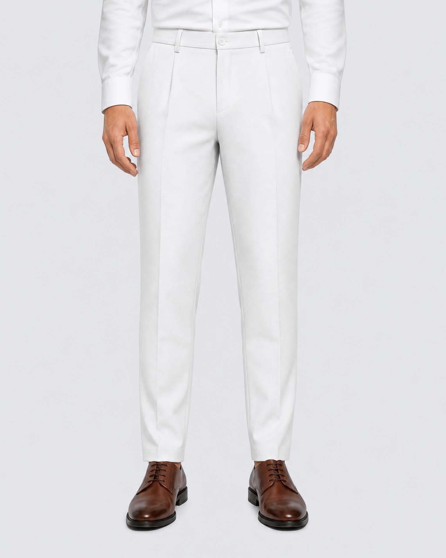 Men's Classic Pleated Dress Trousers - Secranzo