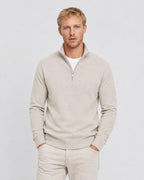 Men's Quarter Zip Knit Pullover Sweater - Secranzo