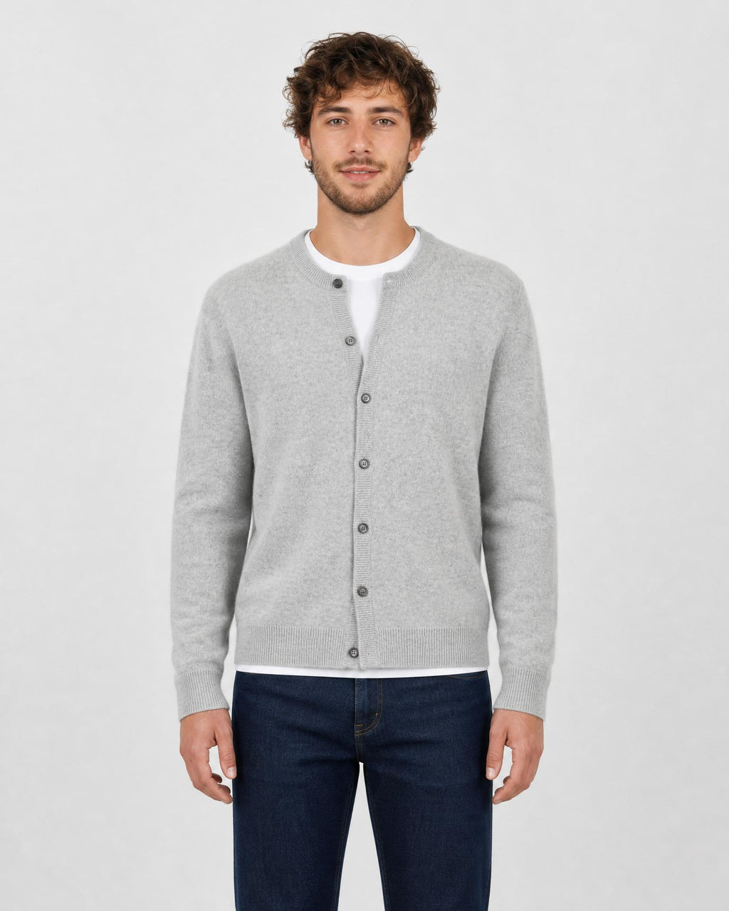 Men's Cashmere Blend Open Cardigan - Secranzo