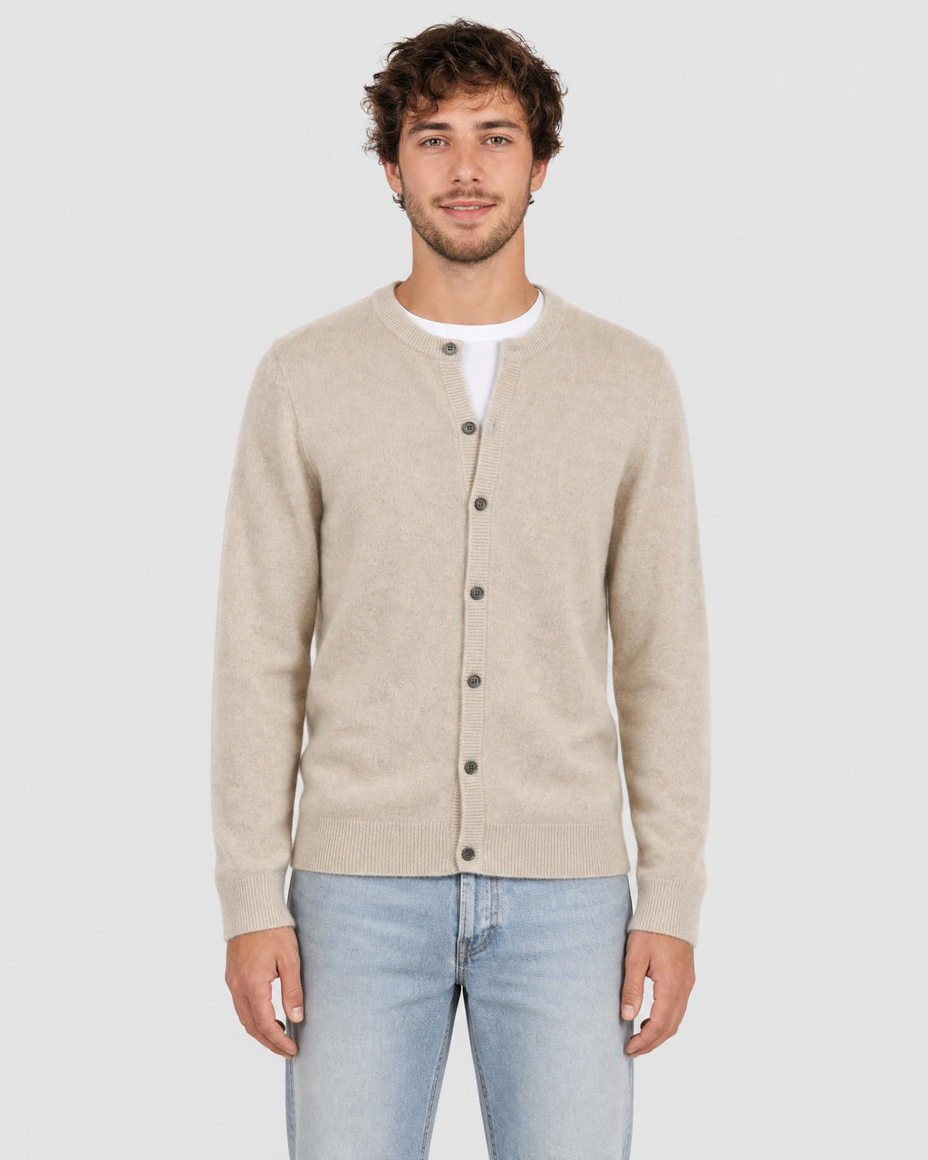 Men's Cashmere Blend Open Cardigan - Secranzo