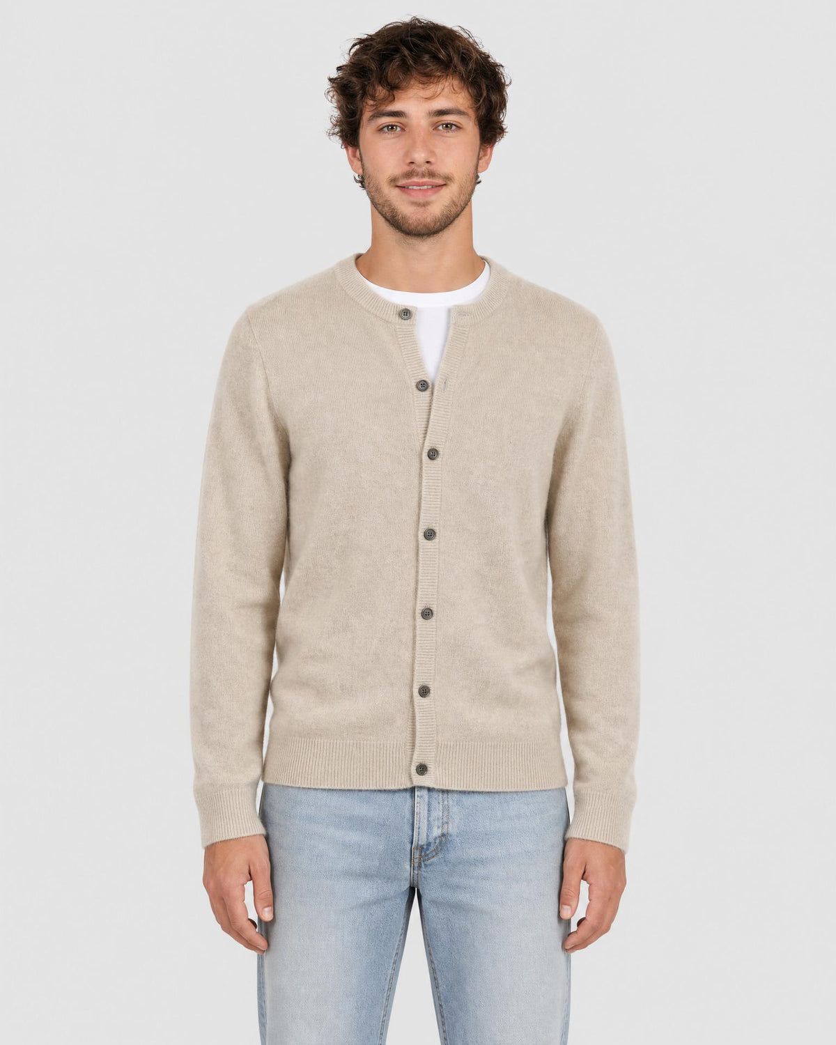 Men's Cashmere Blend Open Cardigan - Secranzo