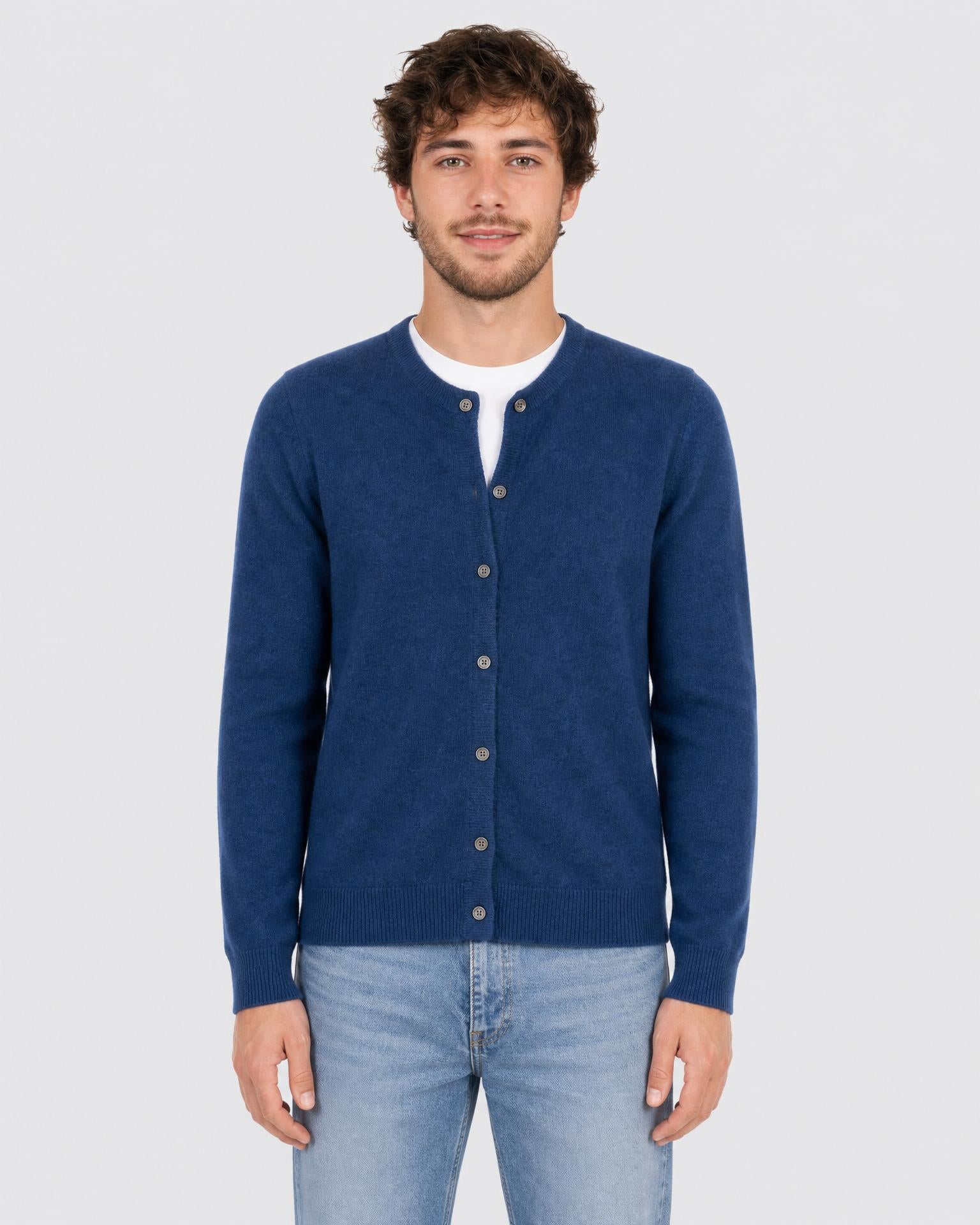 Men's Cashmere Blend Open Cardigan - Secranzo