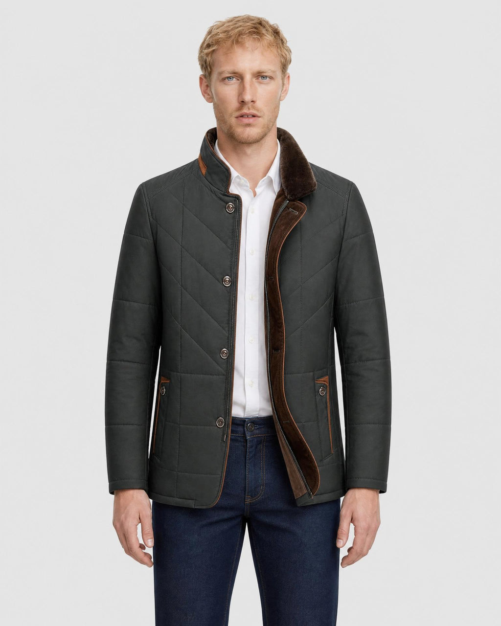 Men's Fur Lined Collar Winter Jacket - Secranzo