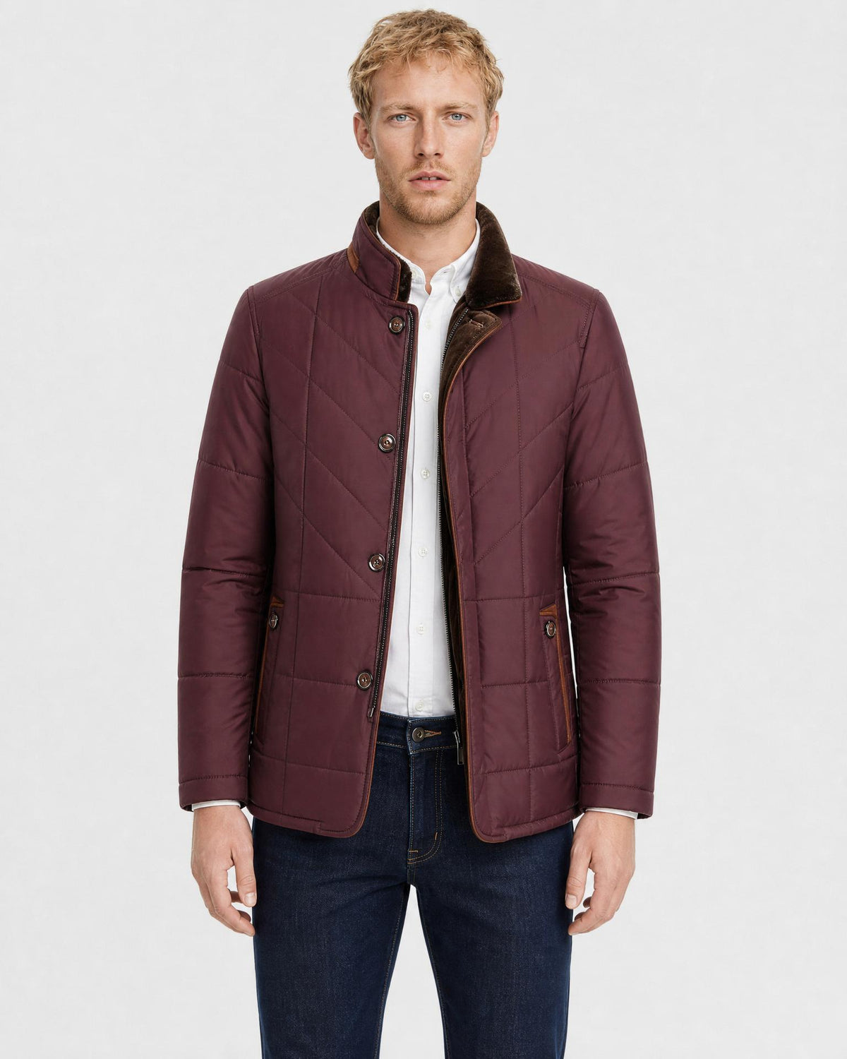 Men's Fur Lined Collar Winter Jacket - Secranzo