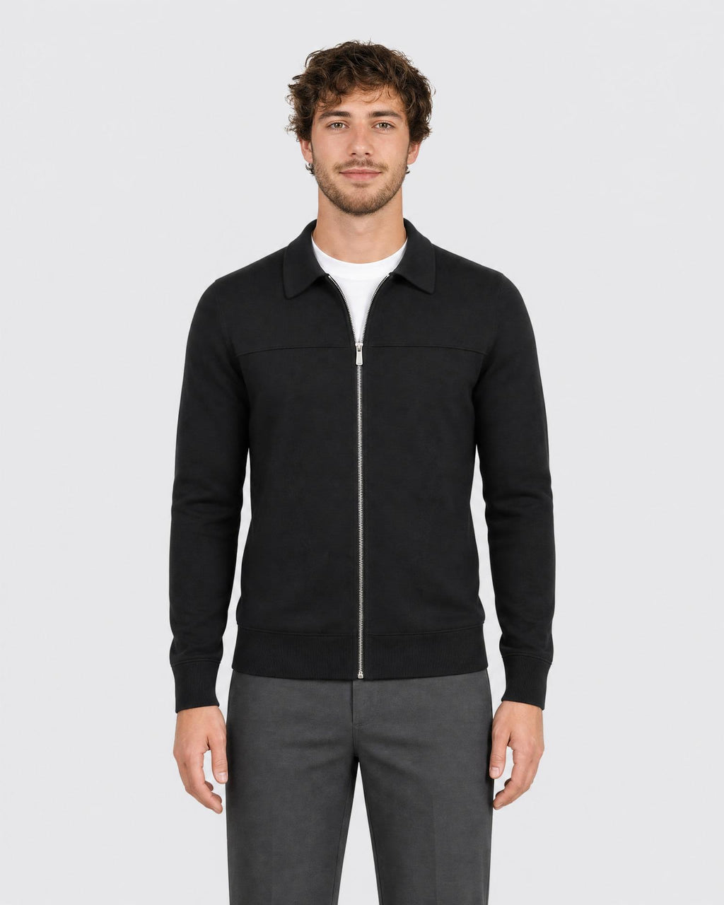 Men's Cotton Full Zip Knit Cardigan - Secranzo