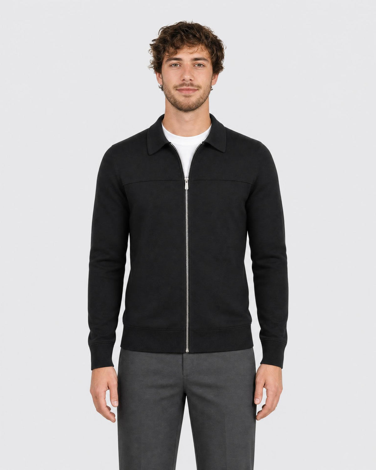 Men's Cotton Full Zip Knit Cardigan - Secranzo