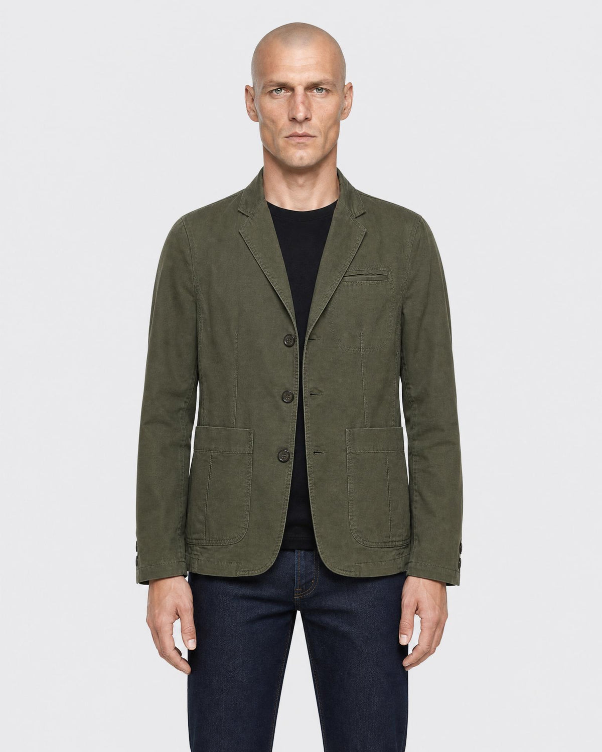 Men's Italian Cotton Three Button Blazer - Secranzo