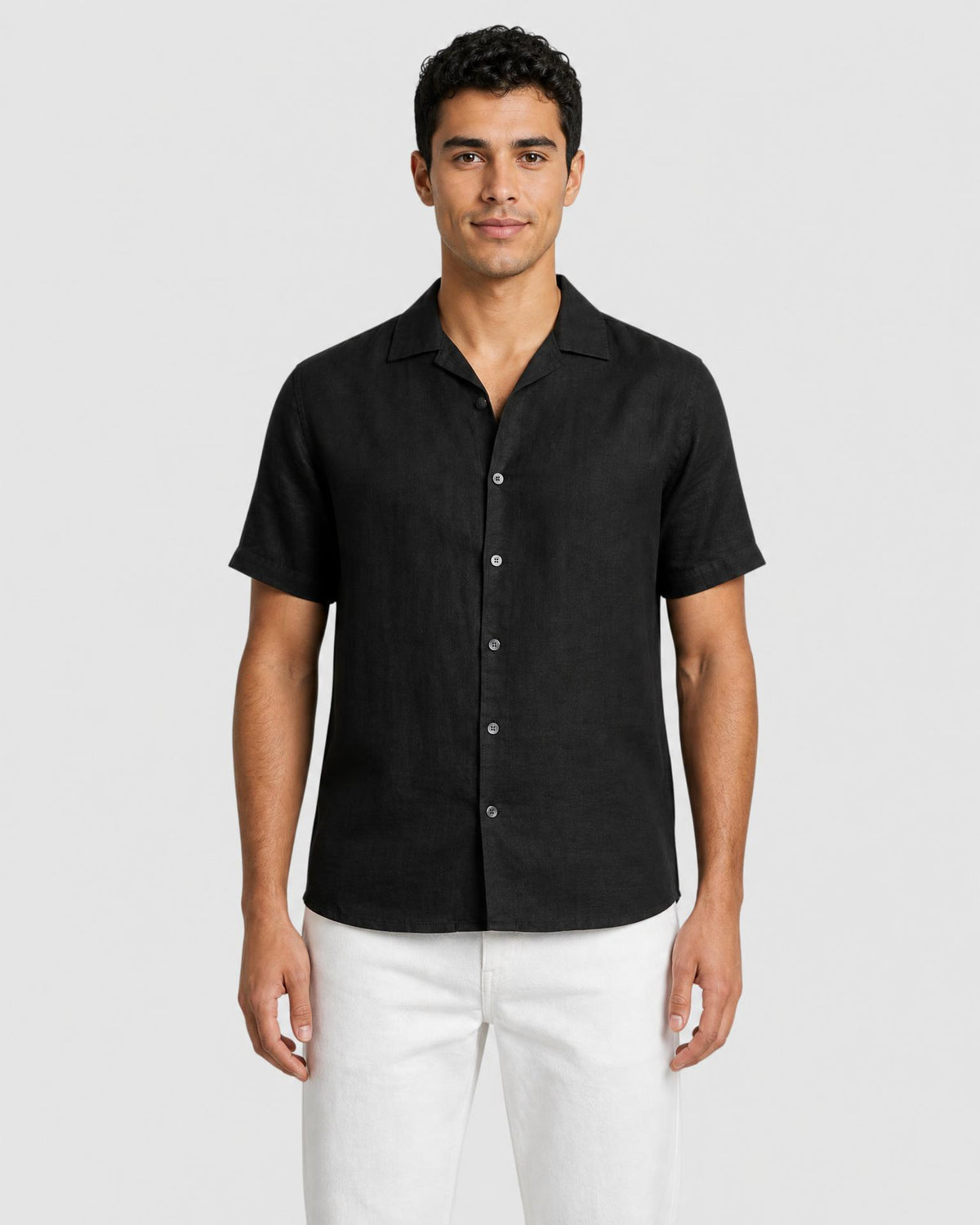 Men's Short Sleeve Linen Shirt - Secranzo