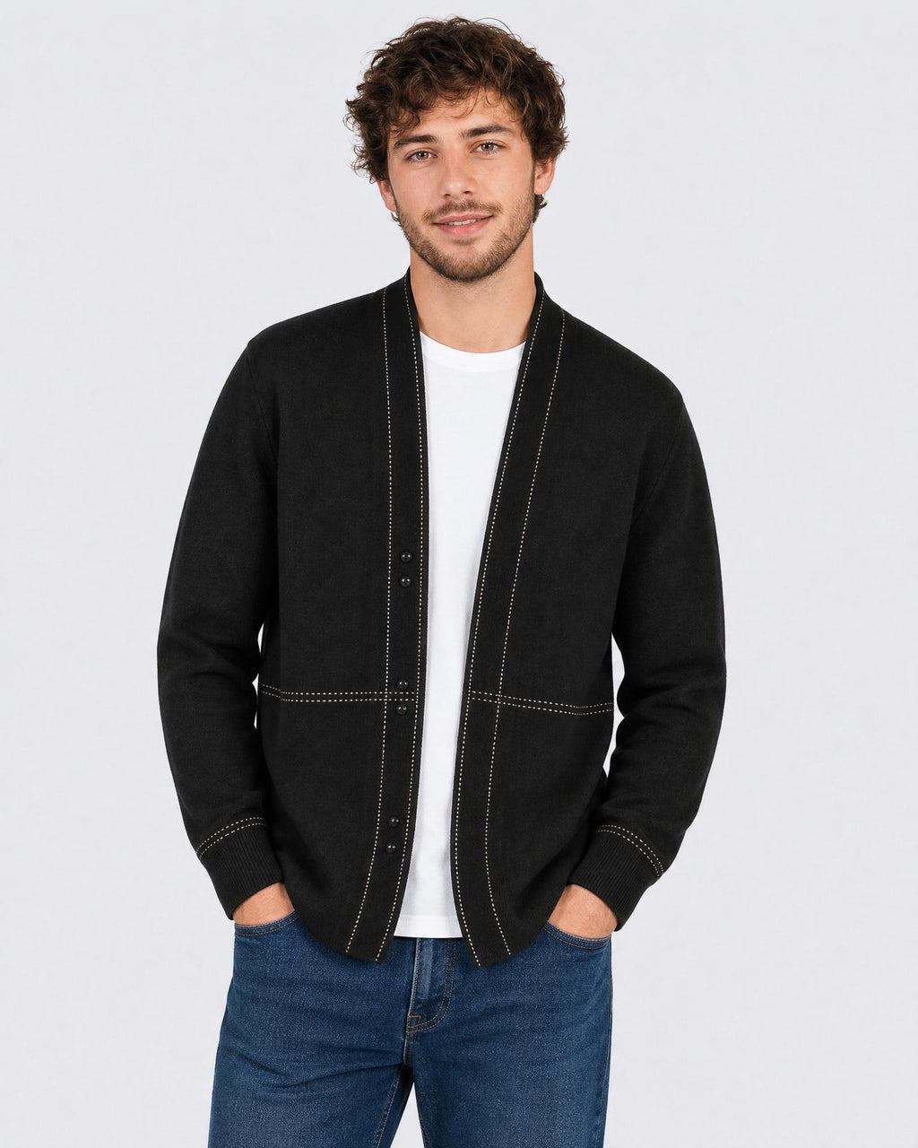 Men's Wool Plaid Knit Cardigan - Secranzo