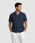 Men's Short Sleeve Linen Shirt - Secranzo