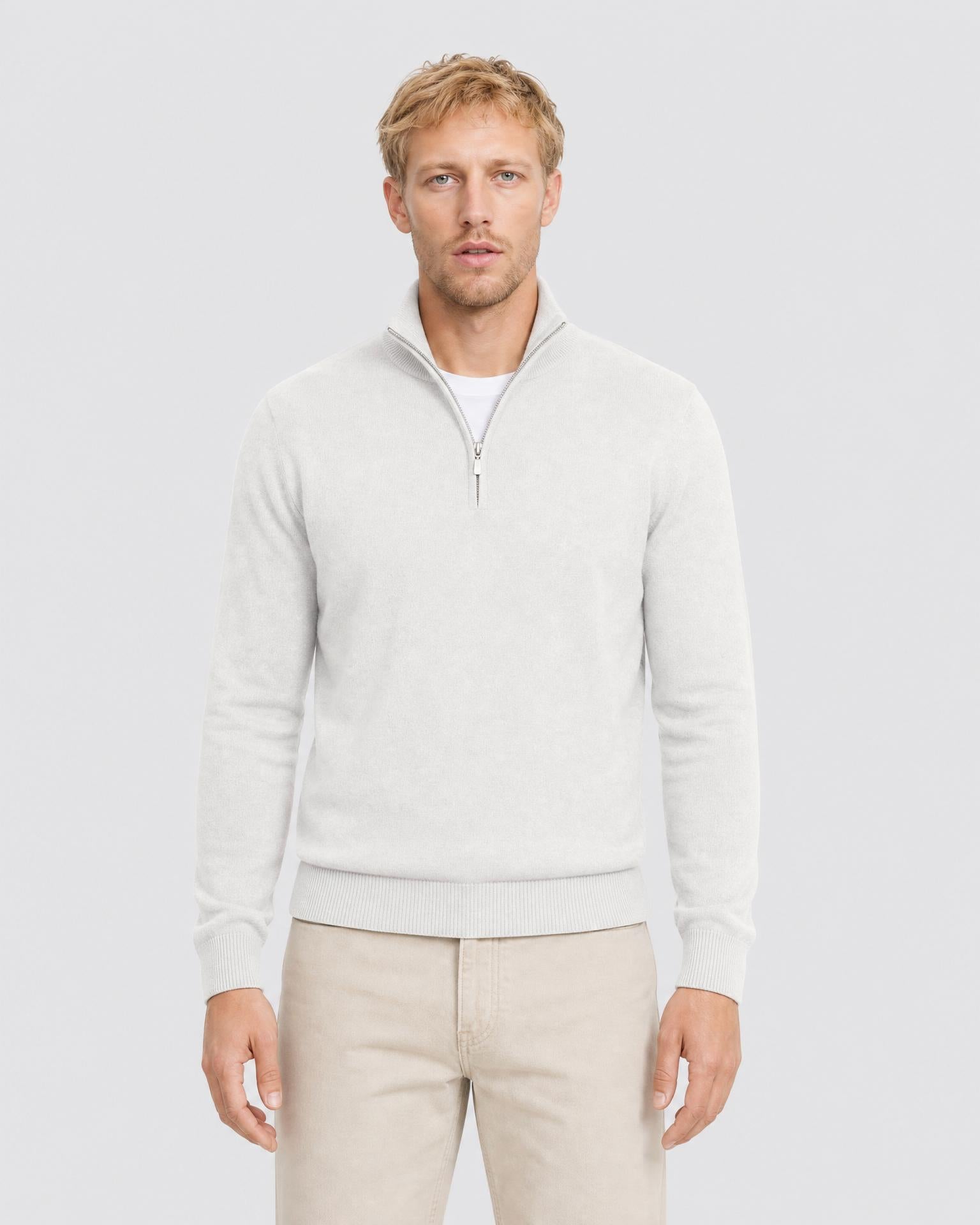 Men's Quarter Zip Knit Pullover Sweater - Secranzo