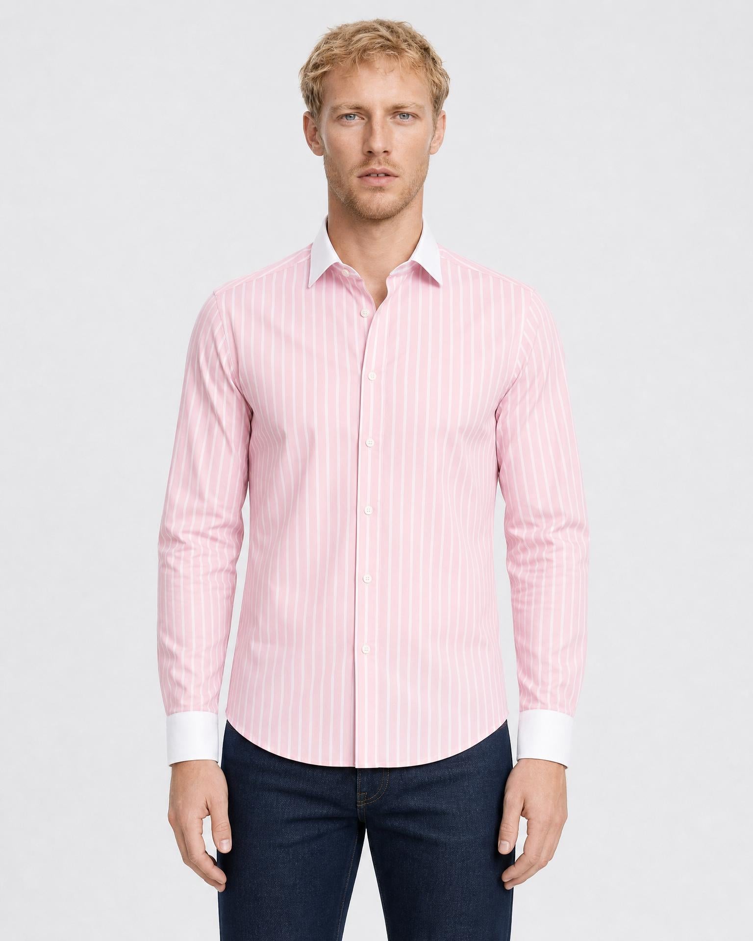 Men's Striped Cotton Knit Shirt - Secranzo