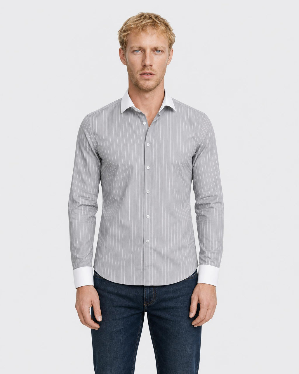 Men's Striped Cotton Knit Shirt - Secranzo