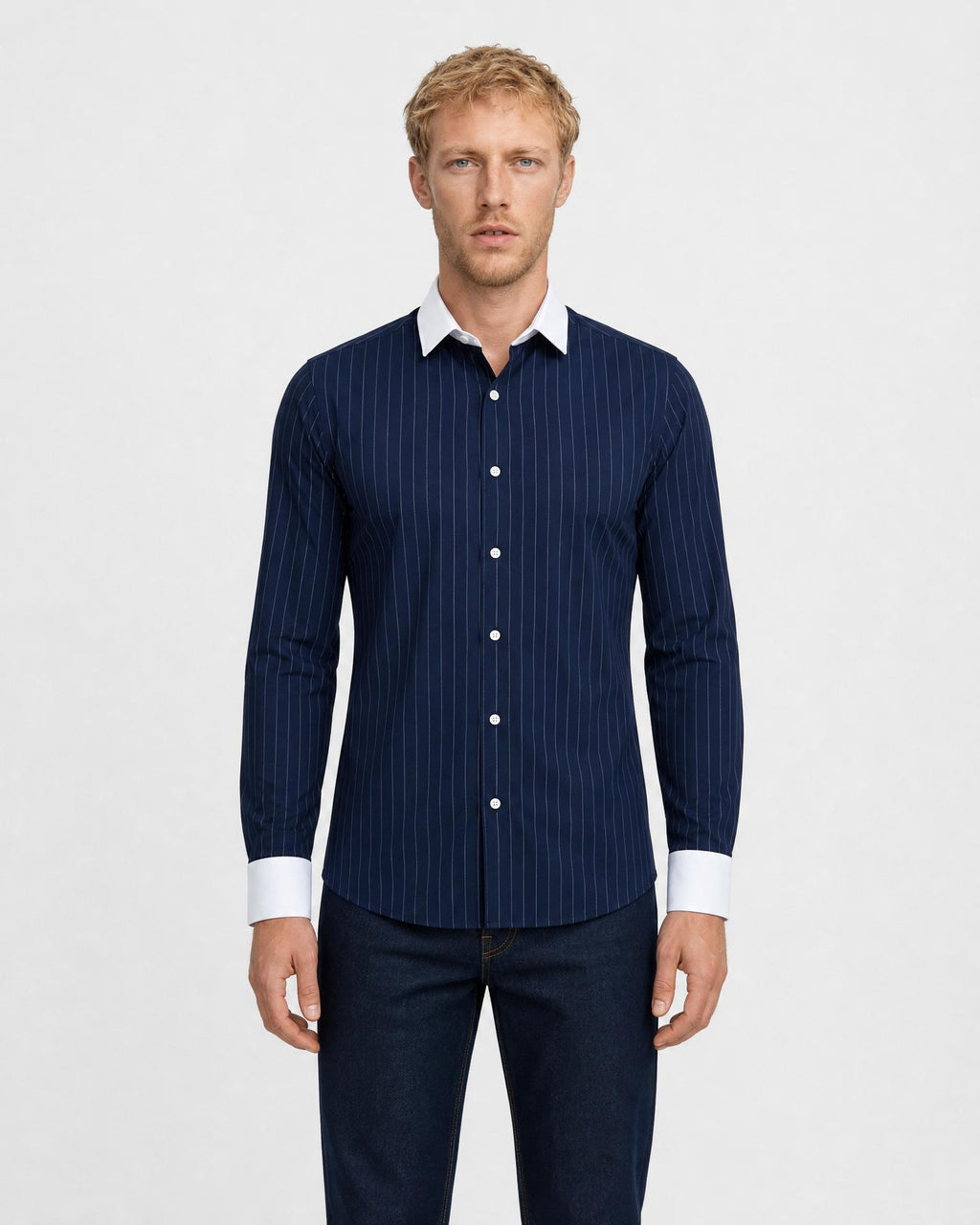 Men's Striped Cotton Knit Shirt - Secranzo