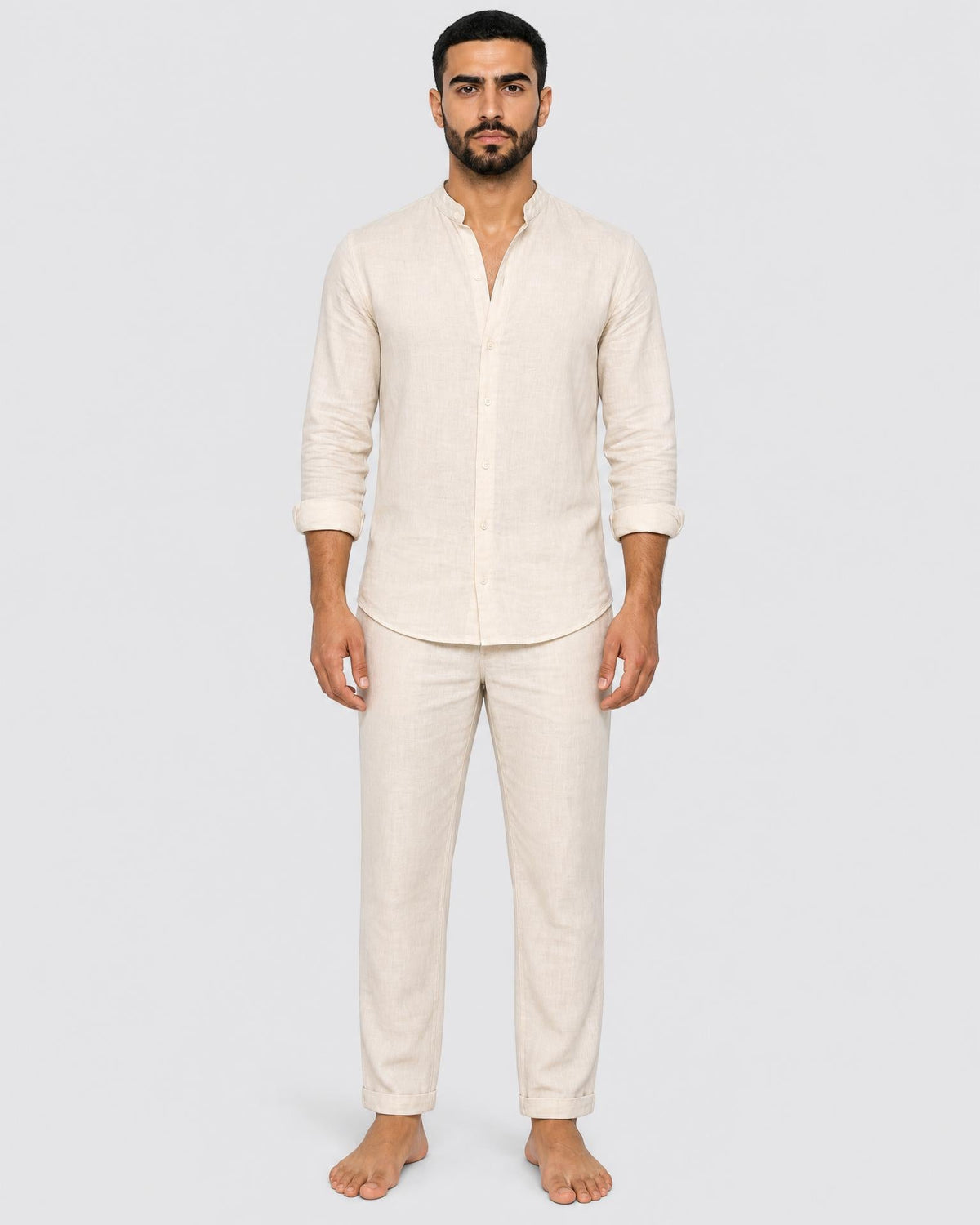 Linen Grandad Shirt and Trouser Set
