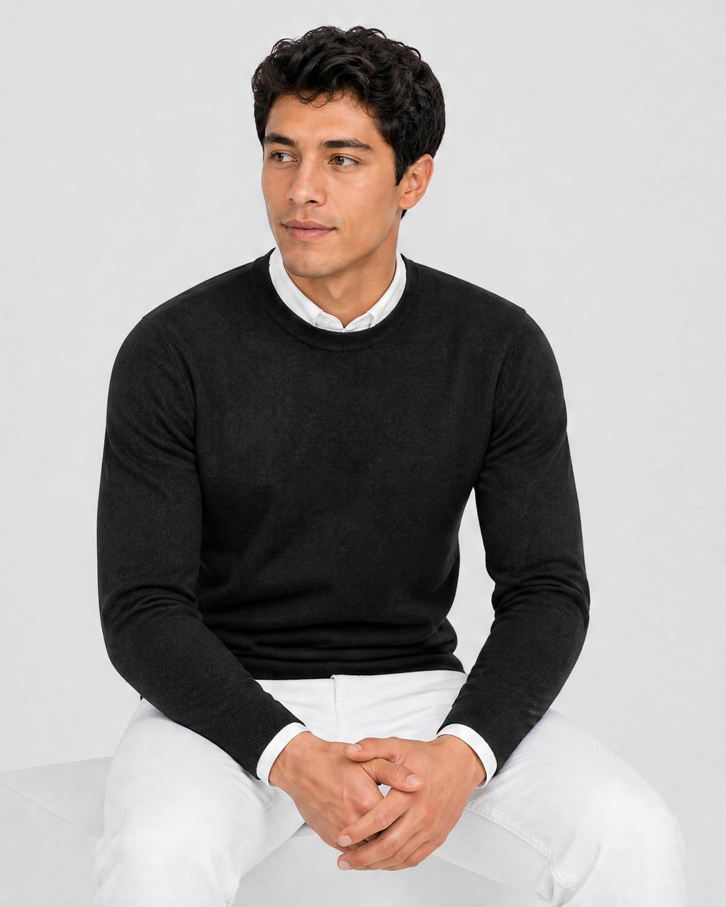 Men's Crew Neck Knit Sweater - Secranzo