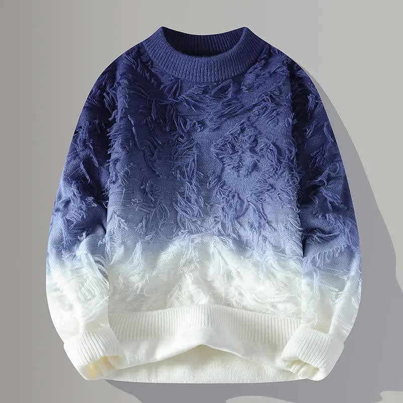Tufted Fringe Two-Tone Knit