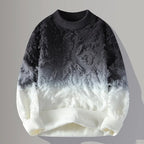Tufted Fringe Two-Tone Knit