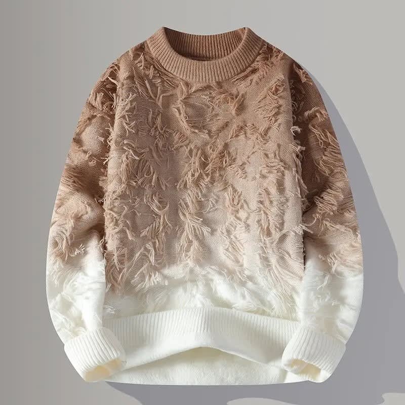Tufted Fringe Two-Tone Knit