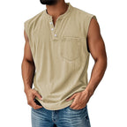 Vintage Washed Henley Tank Top
