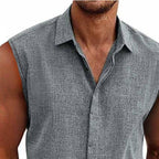 Sleeveless Linen Blend Shirt