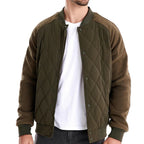 Wool Blend Button-Up Fleece Bomber