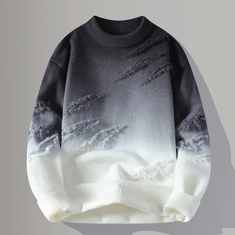 Distressed Gradient Relaxed Knit