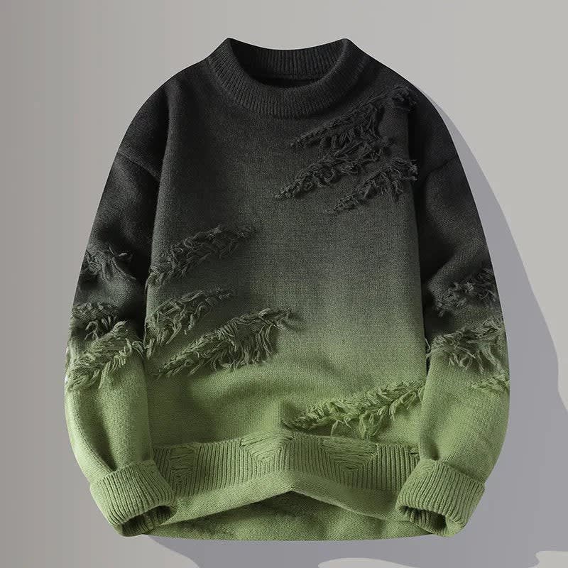 Distressed Gradient Relaxed Knit