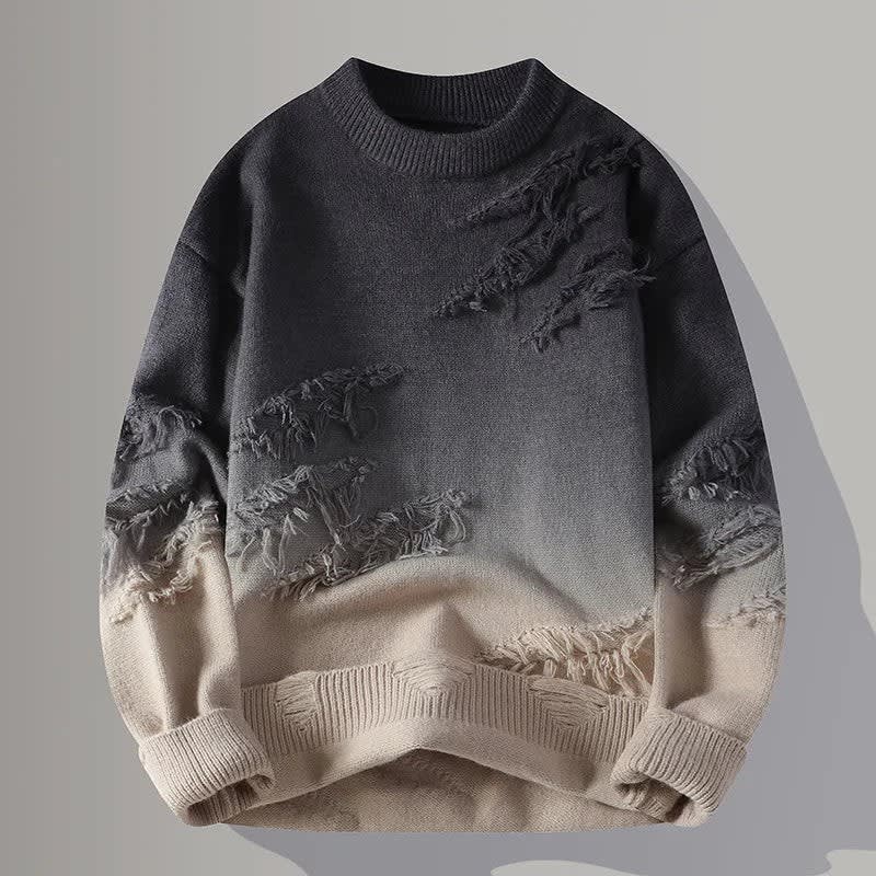 Distressed Gradient Relaxed Knit