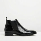 Padded Leather Chelsea Boots