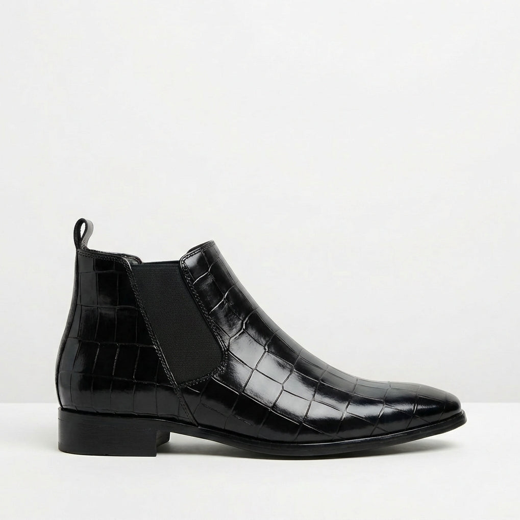 Padded Leather Chelsea Boots