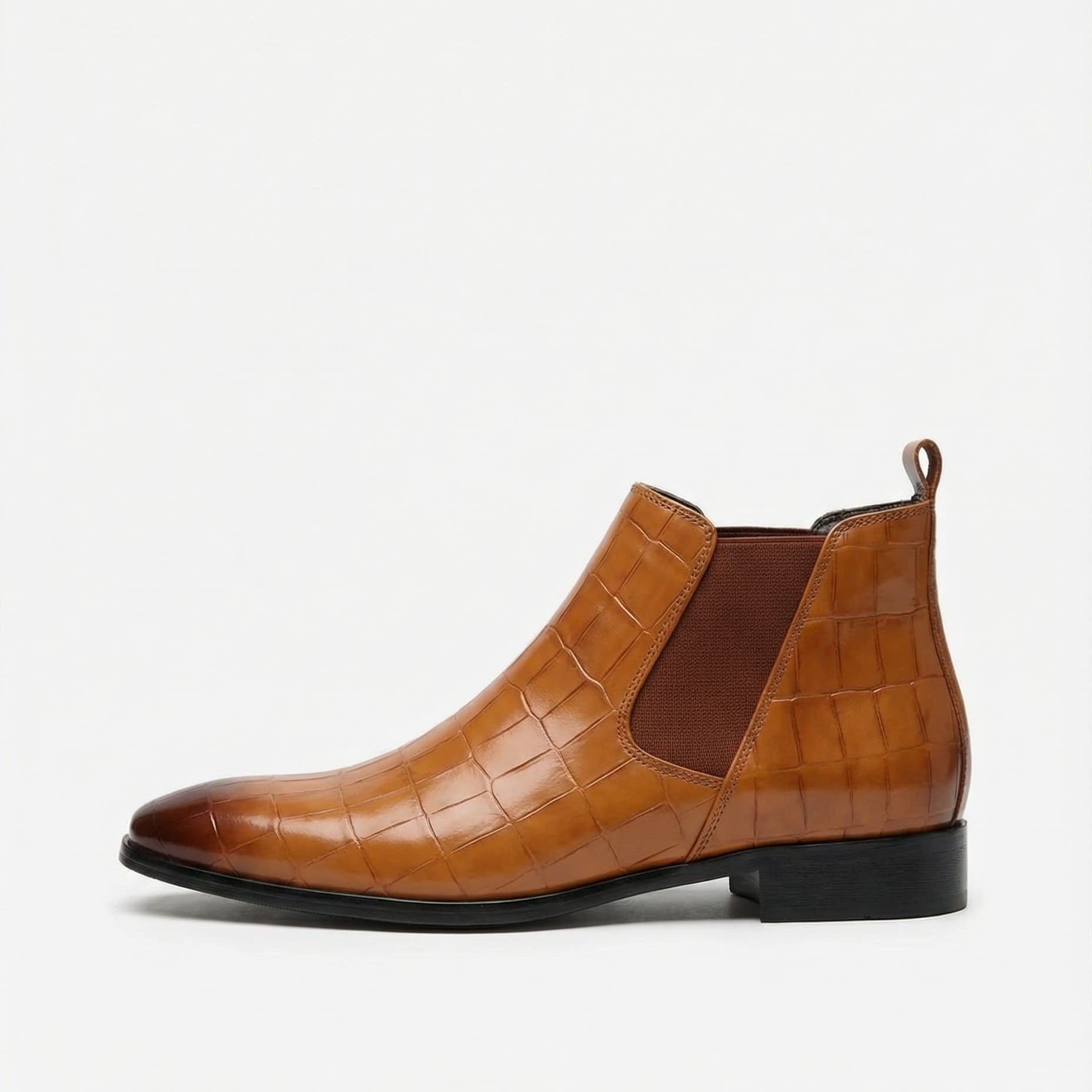 Padded Leather Chelsea Boots