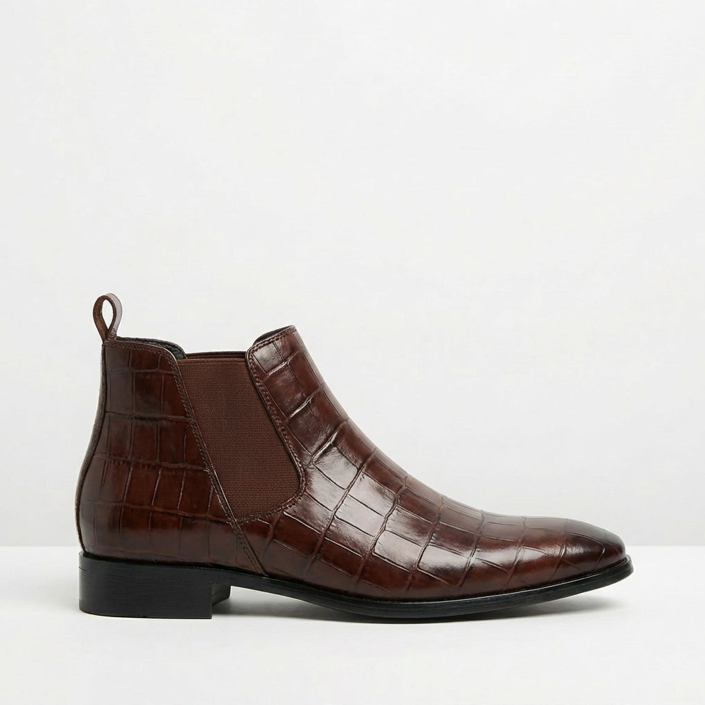 Padded Leather Chelsea Boots