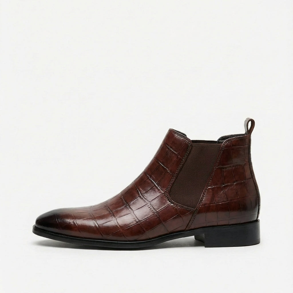 Padded Leather Chelsea Boots