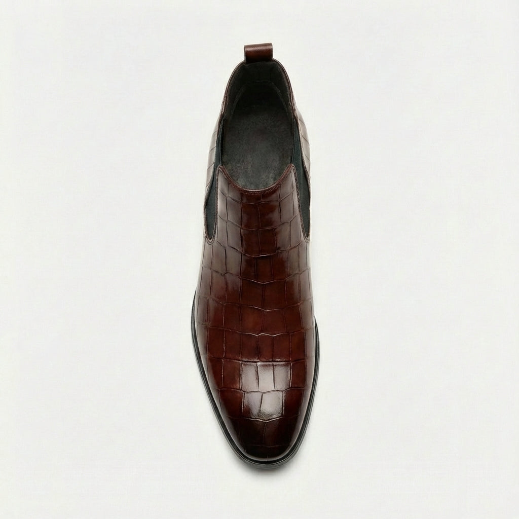 Padded Leather Chelsea Boots