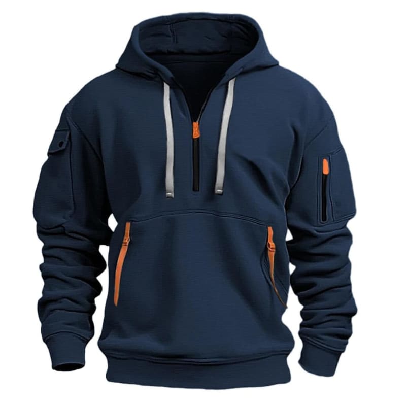 Waffle Quarter-Zip Brushed Hoodie