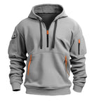 Waffle Quarter-Zip Brushed Hoodie