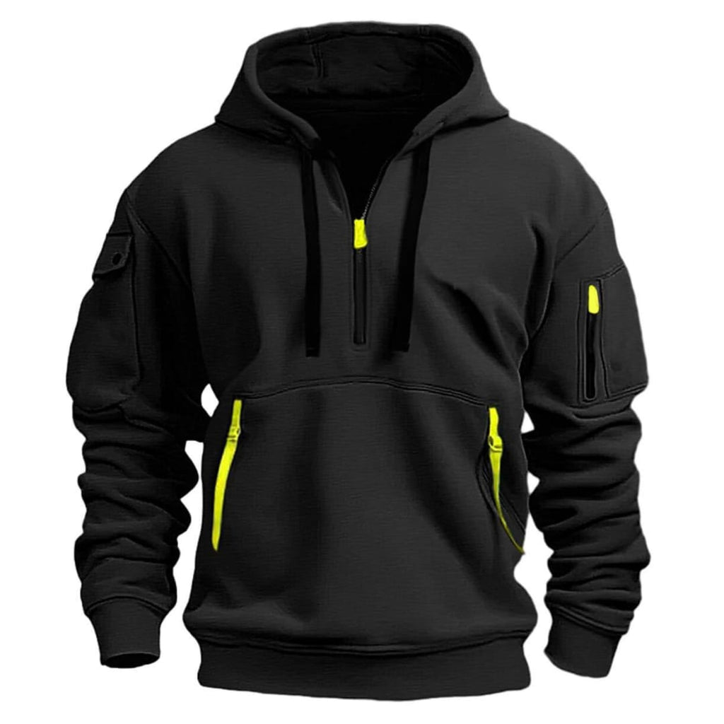 Waffle Quarter-Zip Brushed Hoodie